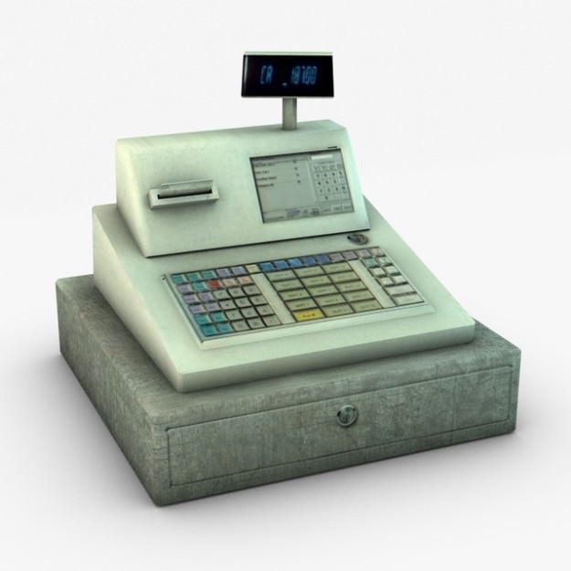 Cash register 3D Model .max .obj .3ds .fbx .c4d
