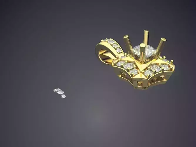Pendant With Diamonds CAD-6066 3D print model