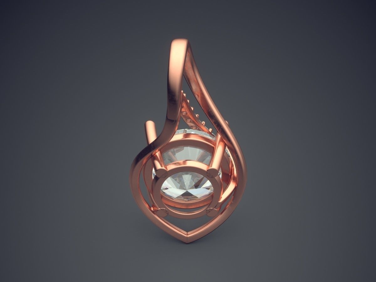 Pendant With Diamonds CAD-6064 3D print model_2
