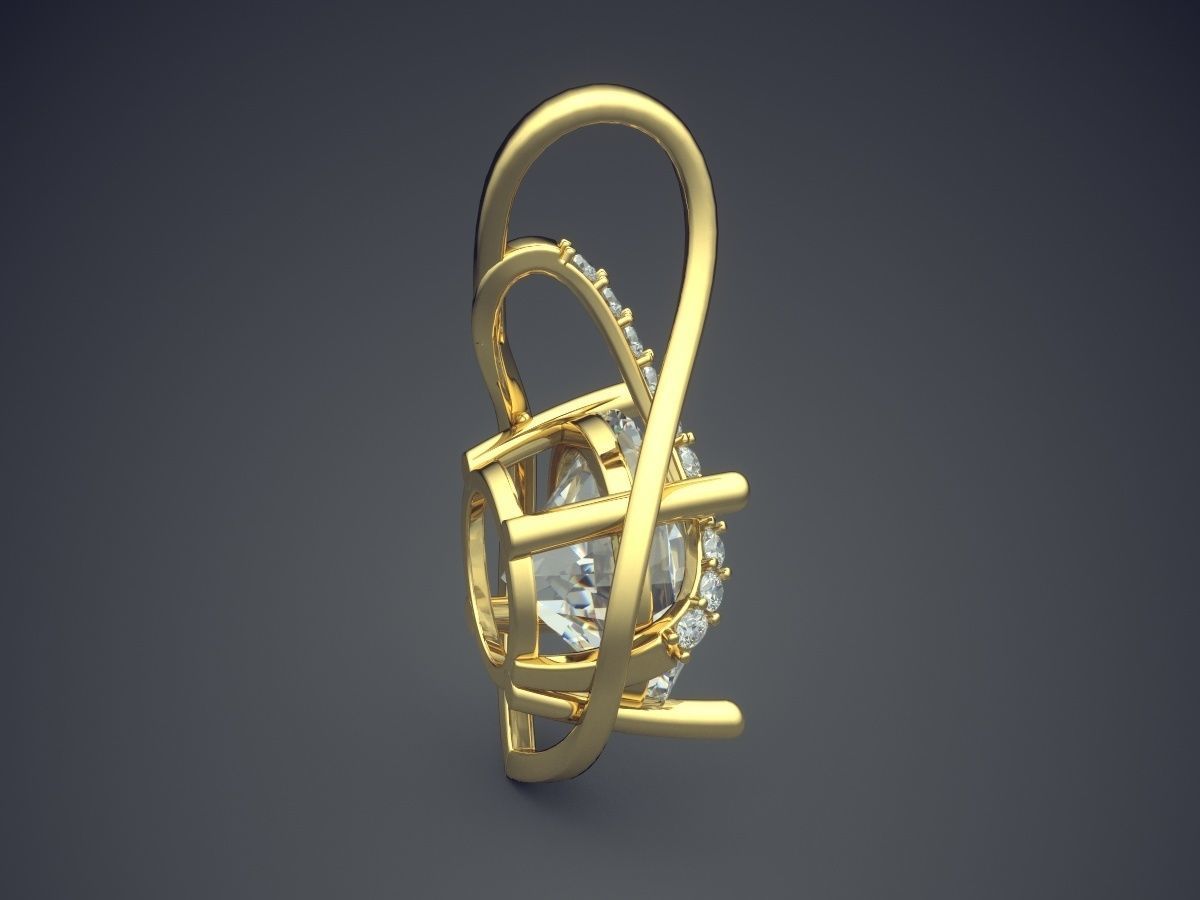 Pendant With Diamonds CAD-6064 3D print model_3