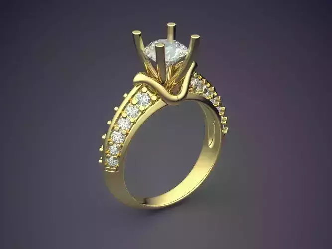 Ring With Diamonds CAD-6068 3D print model