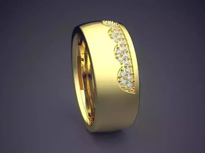 Thick Ring With Small Diamonds CAD-6063