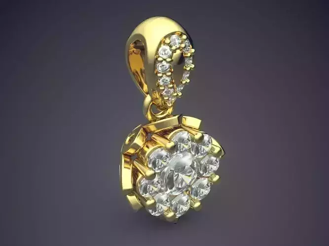 Pendant With Diamonds CAD-6058 3D print model
