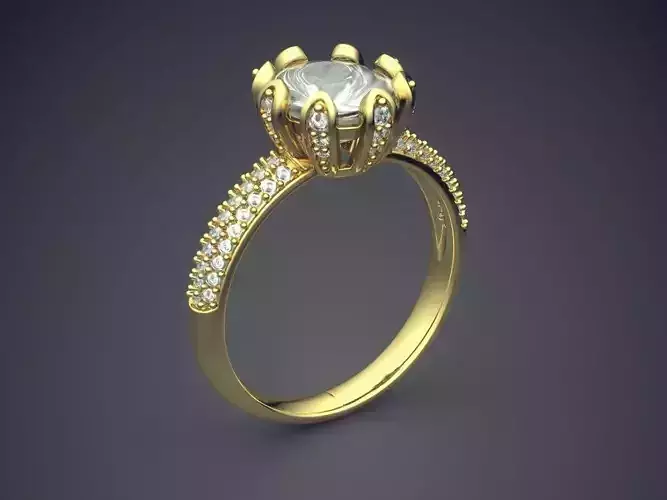 Ring With Diamonds CAD-6054 3D print model