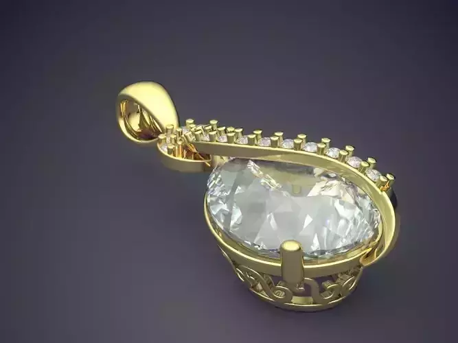 Pendant With Diamonds CAD-6051 3D print model
