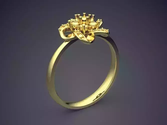Flower-shaped Ring CAD-6045