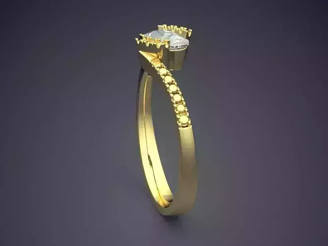 Thin Engagement Ring With Diamond CAD-6042