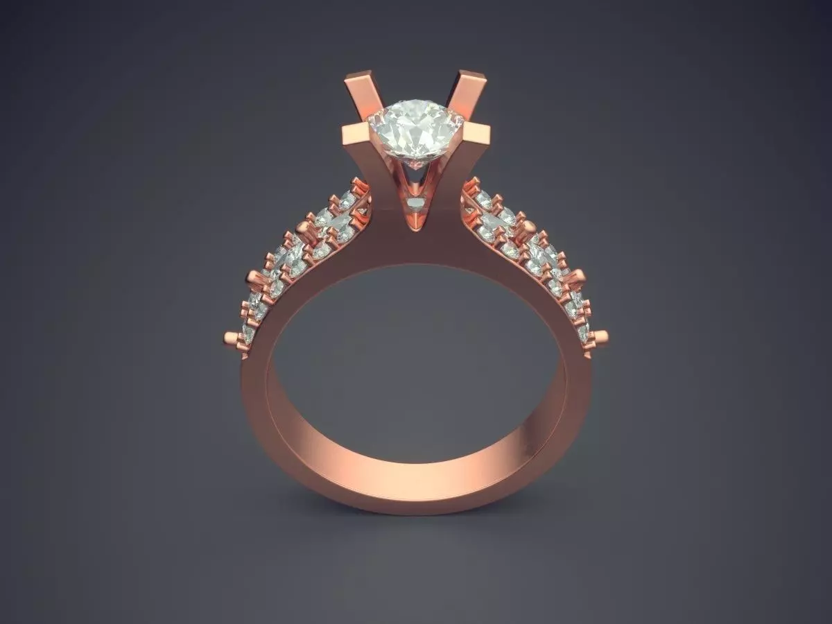 Ring With Diamonds CAD-6044 3D print model_2