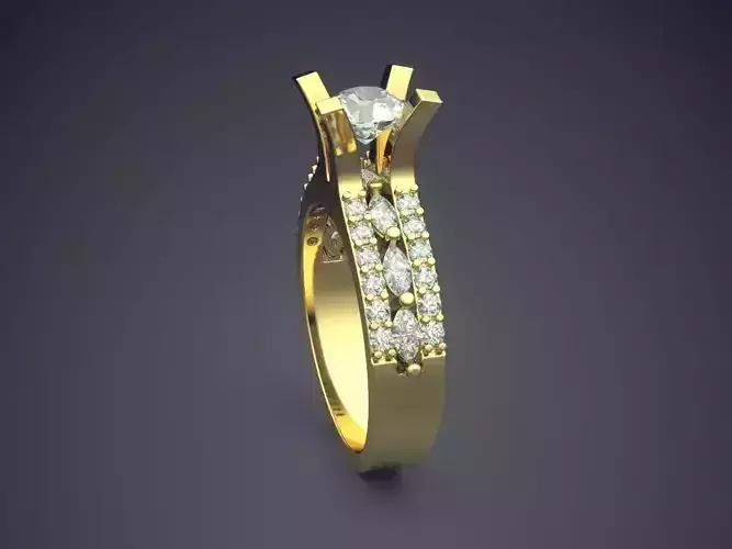 Ring With Diamonds CAD-6044