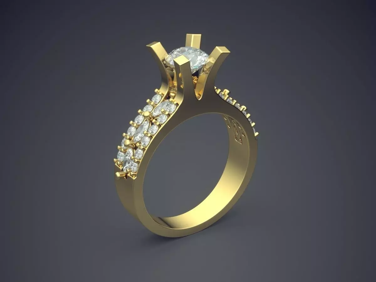 Ring With Diamonds CAD-6044 3D print model_0