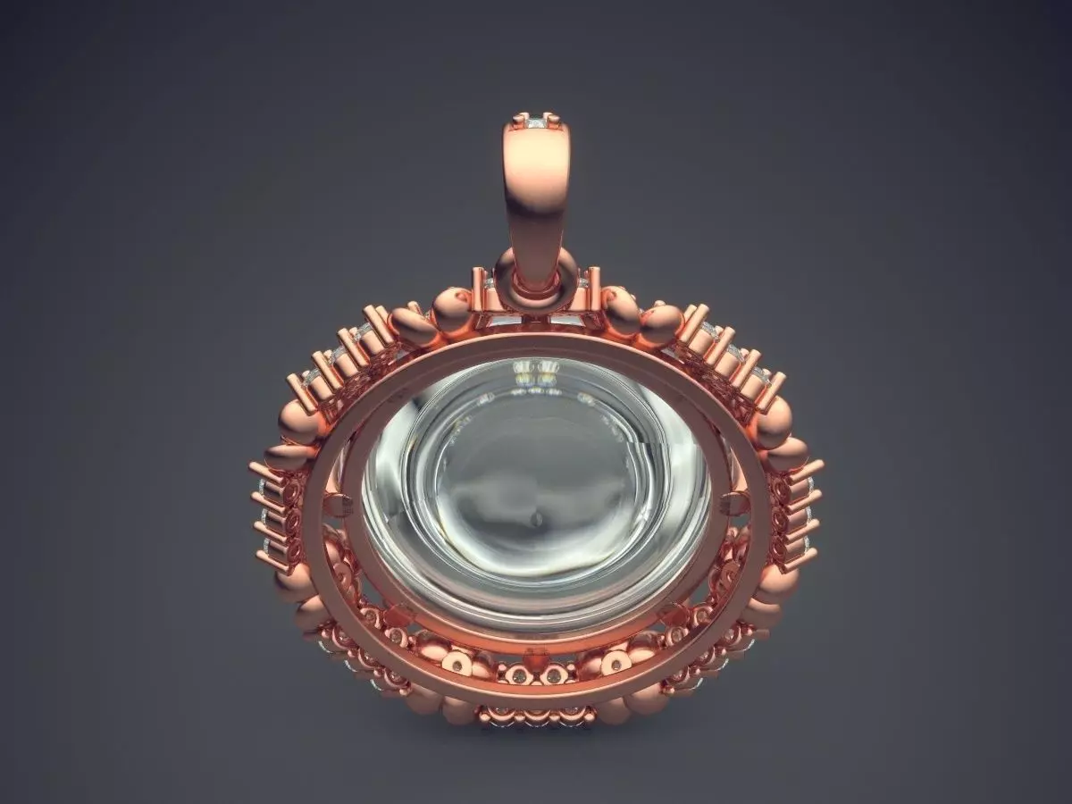 Pendant With Pearl And Diamonds CAD-6037 3D print model_2