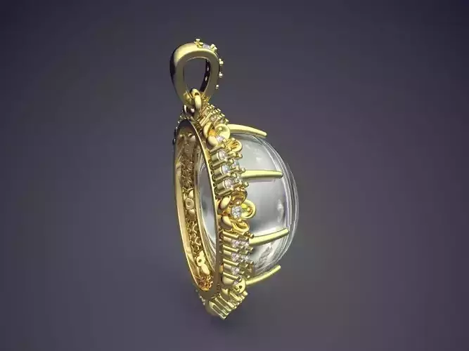 Pendant With Pearl And Diamonds CAD-6037