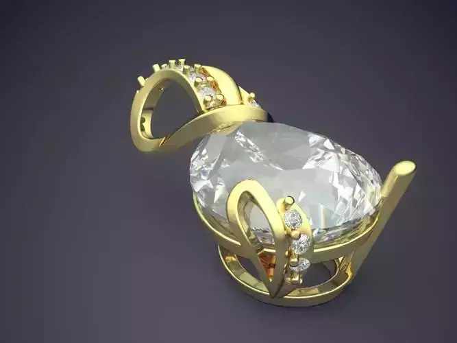 Pendant With Diamonds CAD-6021 3D print model