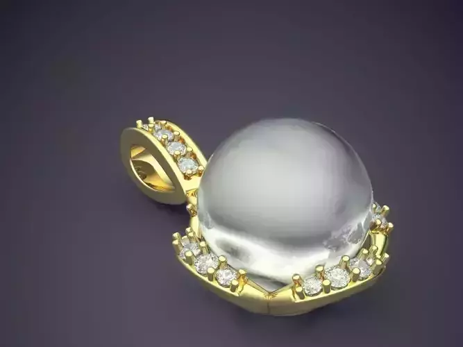 Pendant With Pearl CAD-6008 3D print model