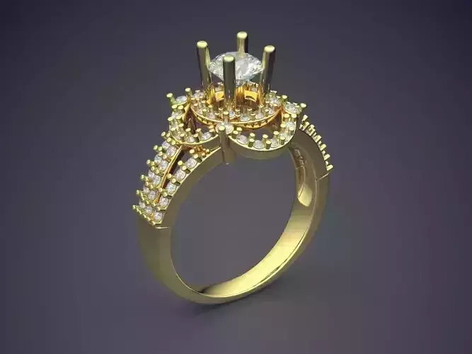Engagement Diamond Ring CAD-6020 3D print model