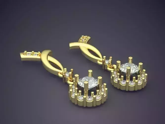 Earrings With Diamonds CAD-6006