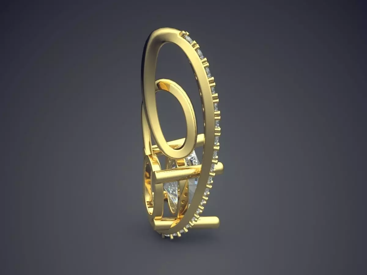 Pendant With Diamonds CAD-6002 3D print model_3
