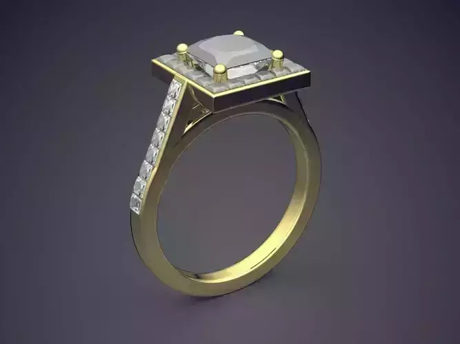 Engagement Ring With Diamonds CAD-6000
