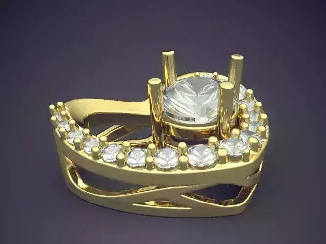 Heart Shape Diamond Pendant CAD-5999