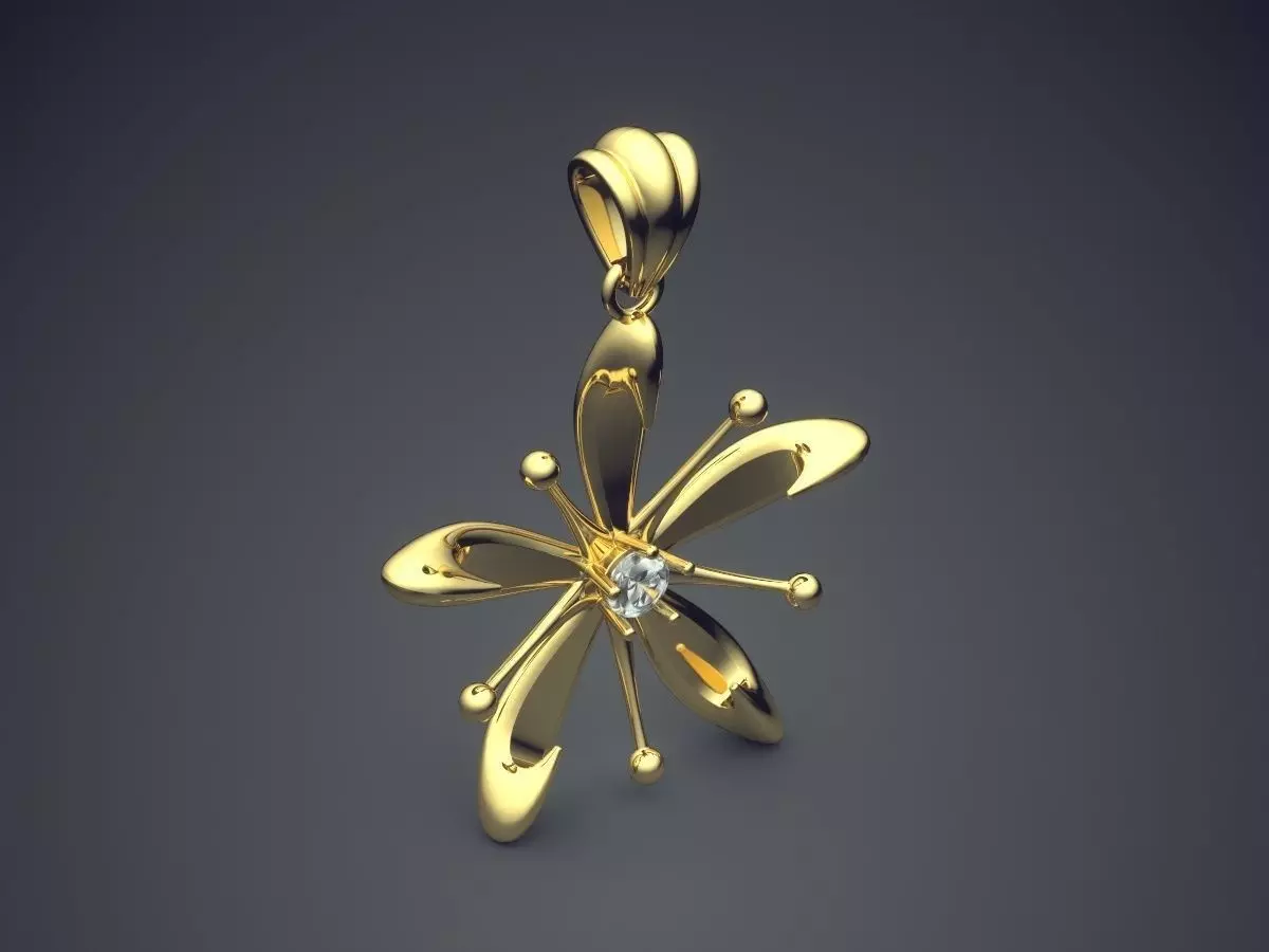 Flower Motif Pendant CAD-5993 3D print model_0