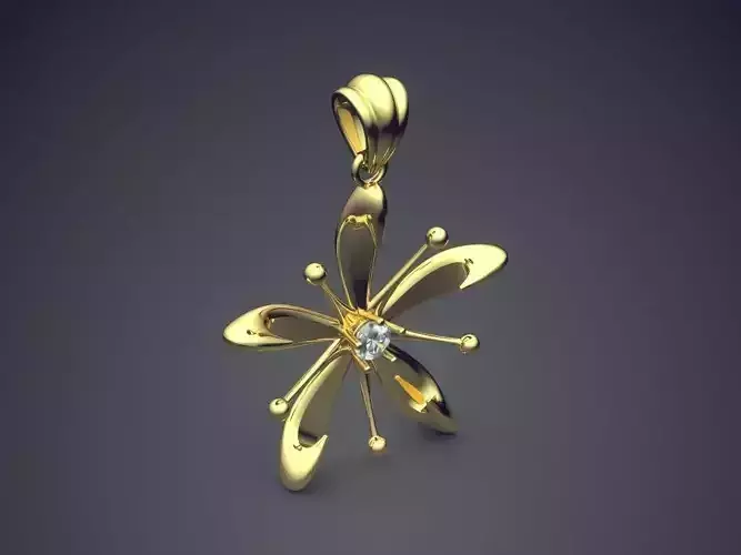 Flower Motif Pendant CAD-5993