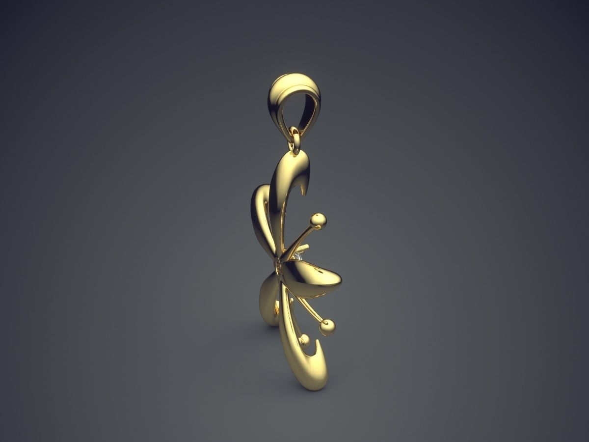 Flower Motif Pendant CAD-5993 3D print model_3