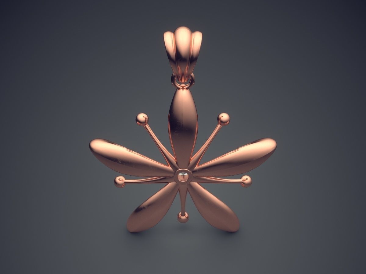 Flower Motif Pendant CAD-5993 3D print model_2