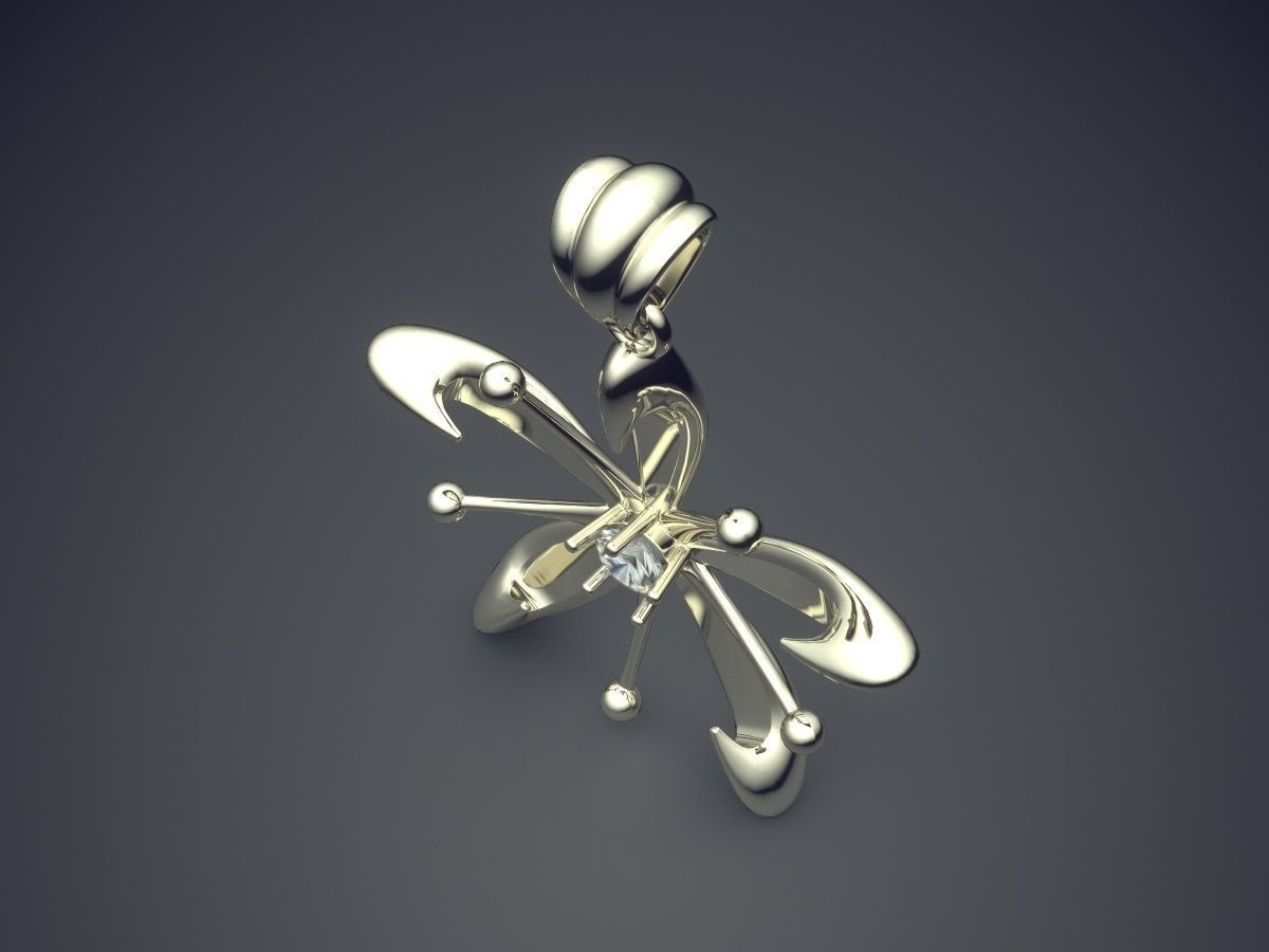 Flower Motif Pendant CAD-5993 3D print model_1