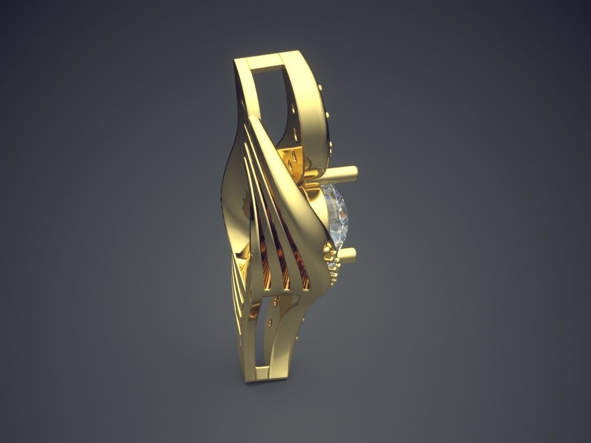 Pendant With Diamonds CAD-5991 3D print model_3