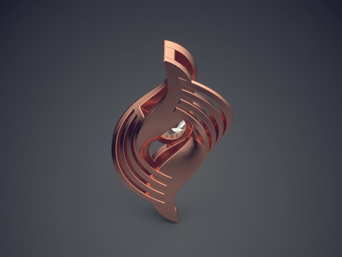 Pendant With Diamonds CAD-5991 3D print model_2