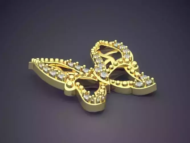 Butterfly Shape Pendant With Diamonds CAD-5988