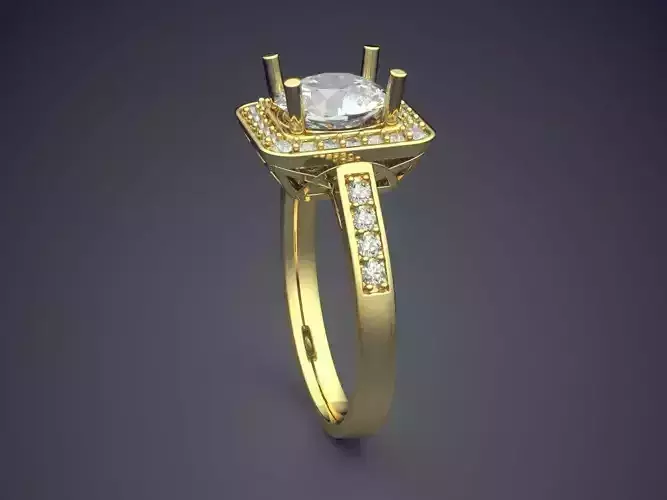Engagement Ring With Diamonds CAD-5983