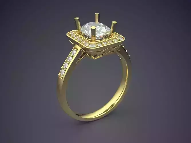 Engagement Ring With Diamonds CAD-5983