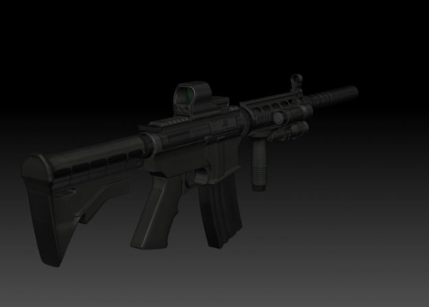 M4A1 Assault Gun 3D model_3