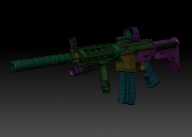 M4A1 Assault Gun 3D model_2