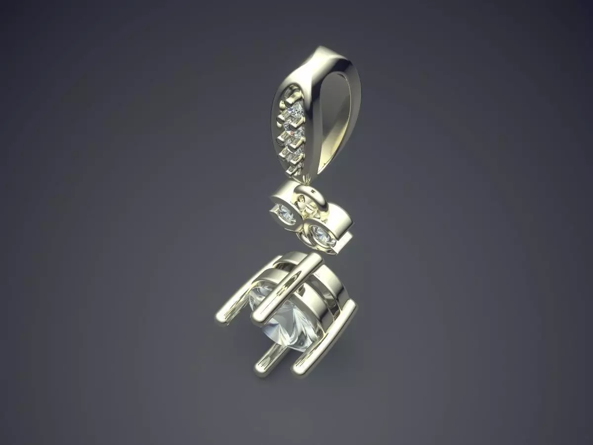 Pendant With Diamonds CAD-5971 3D print model_1
