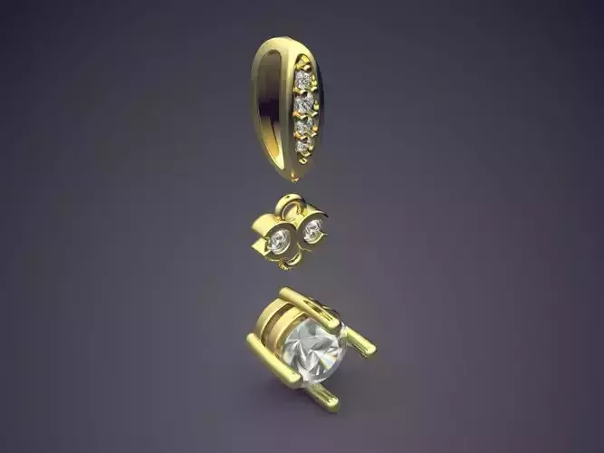 Pendant With Diamonds CAD-5971 3D print model