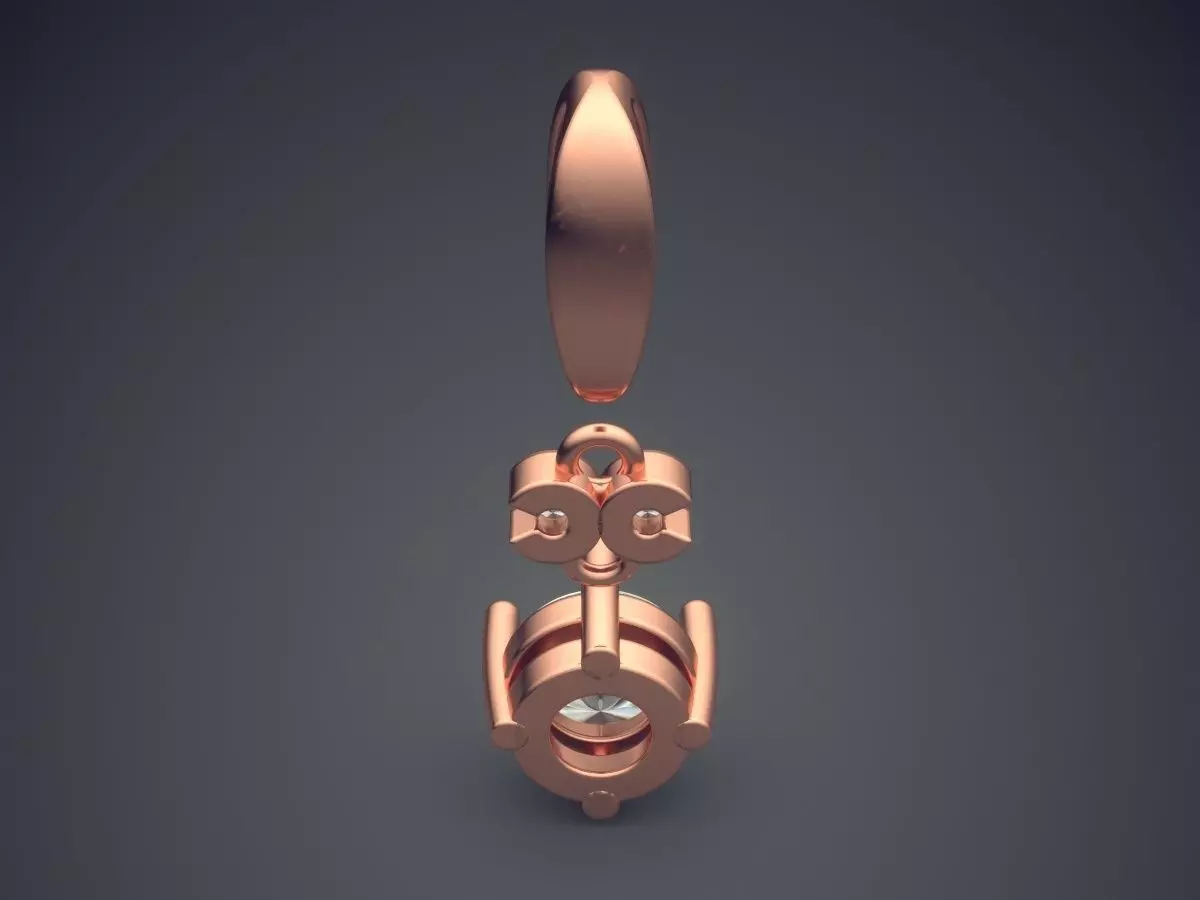 Pendant With Diamonds CAD-5971 3D print model_2