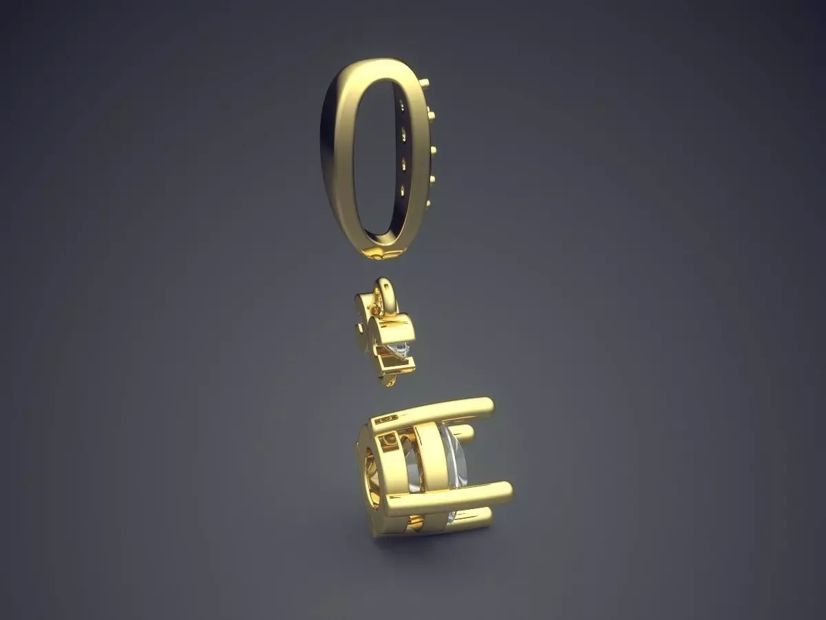 Pendant With Diamonds CAD-5971 3D print model_3