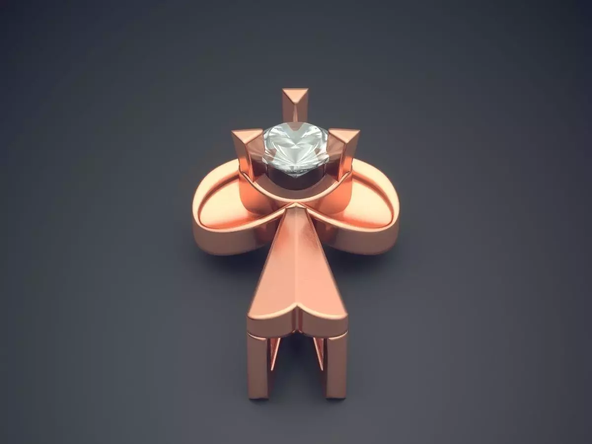 Pendant With Diamond CAD-5964 3D print model_2