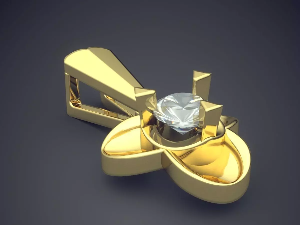 Pendant With Diamond CAD-5964 3D print model_0