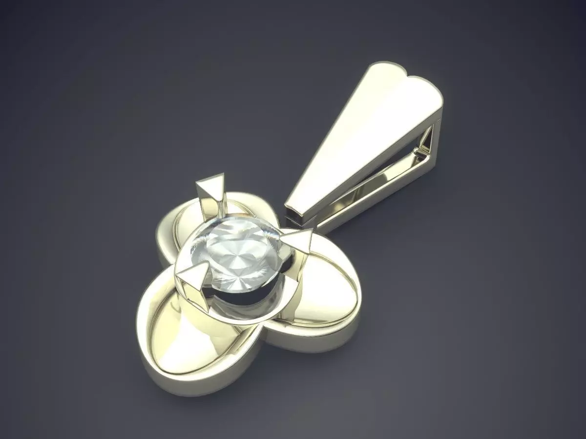 Pendant With Diamond CAD-5964 3D print model_1