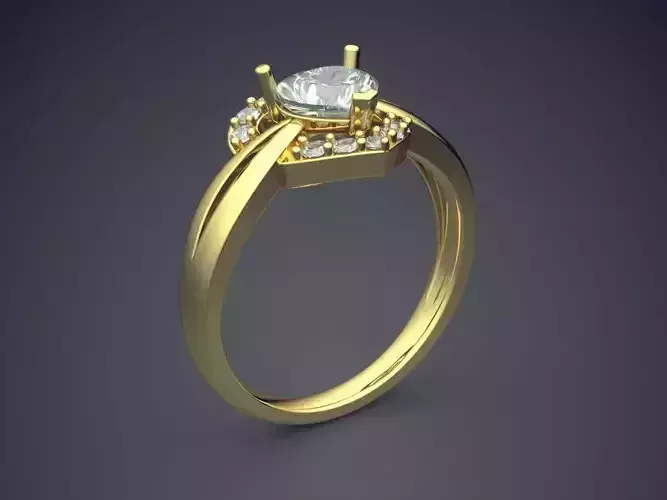 Engagement Ring With Diamonds CAD-5963