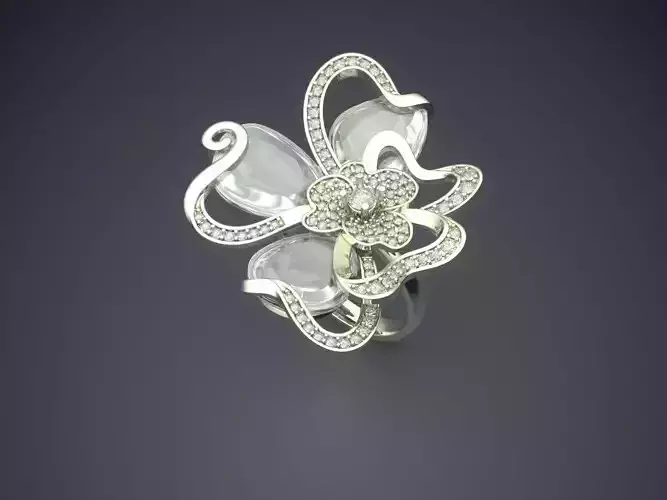 Unique Ring With Diamonds CAD-5972