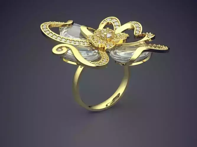 Unique Ring With Diamonds CAD-5972