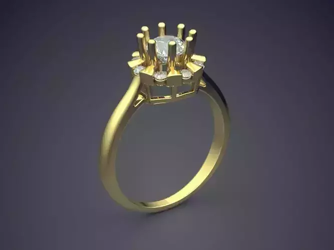 Engagement Ring With Diamonds CAD-5956