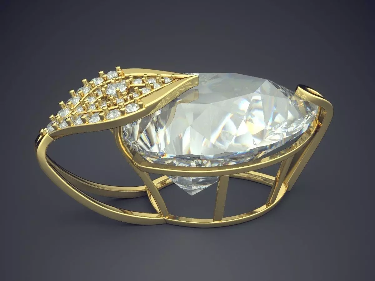 Luxurious Pendant With Diamonds CAD-5962 3D print model_3