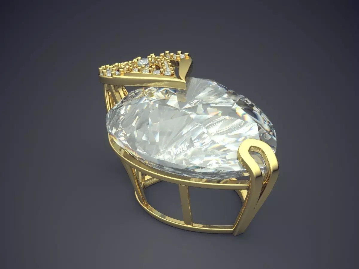 Luxurious Pendant With Diamonds CAD-5962 3D print model_0