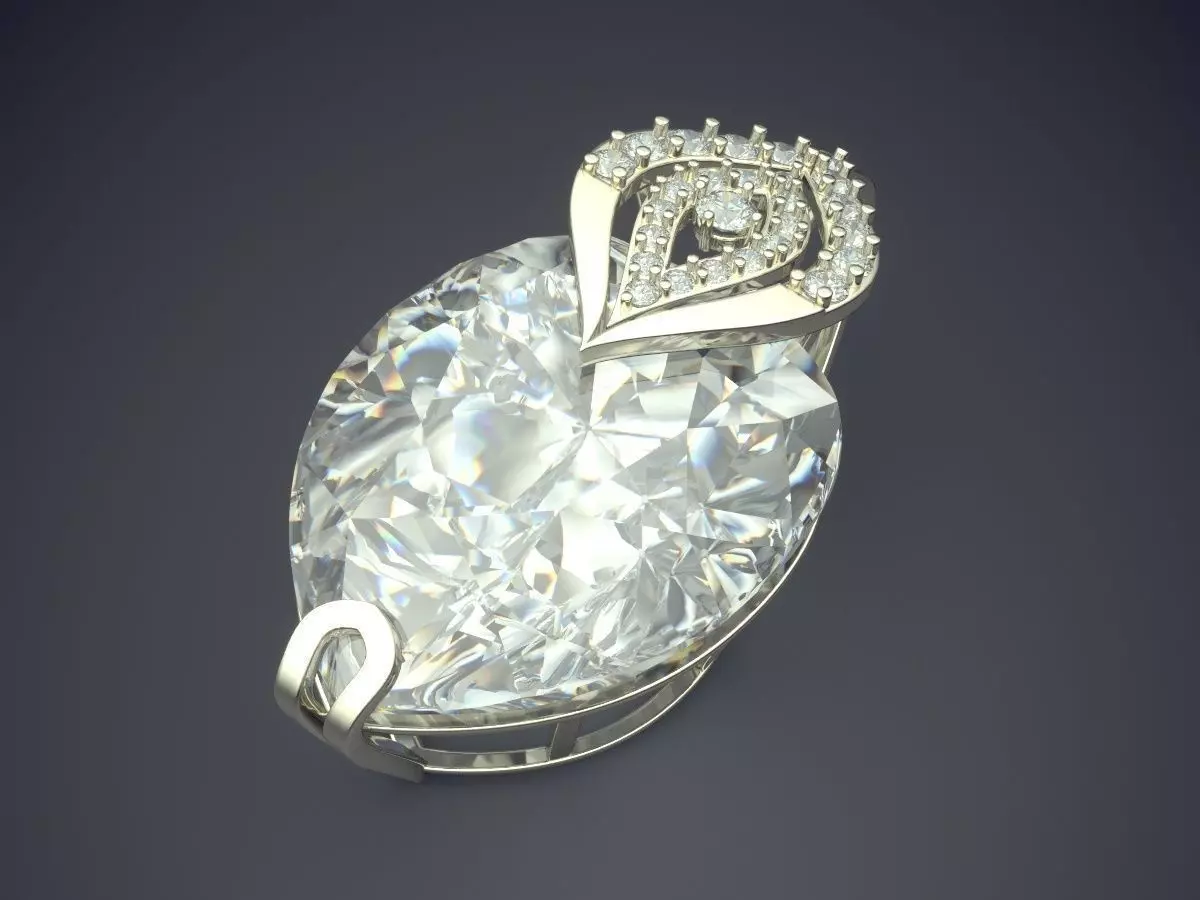 Luxurious Pendant With Diamonds CAD-5962 3D print model_1