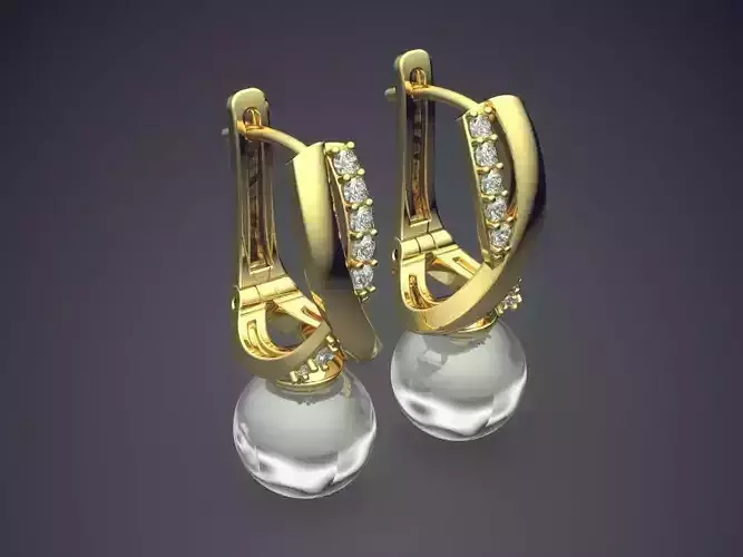 Earrings With Pearl CAD-5958
